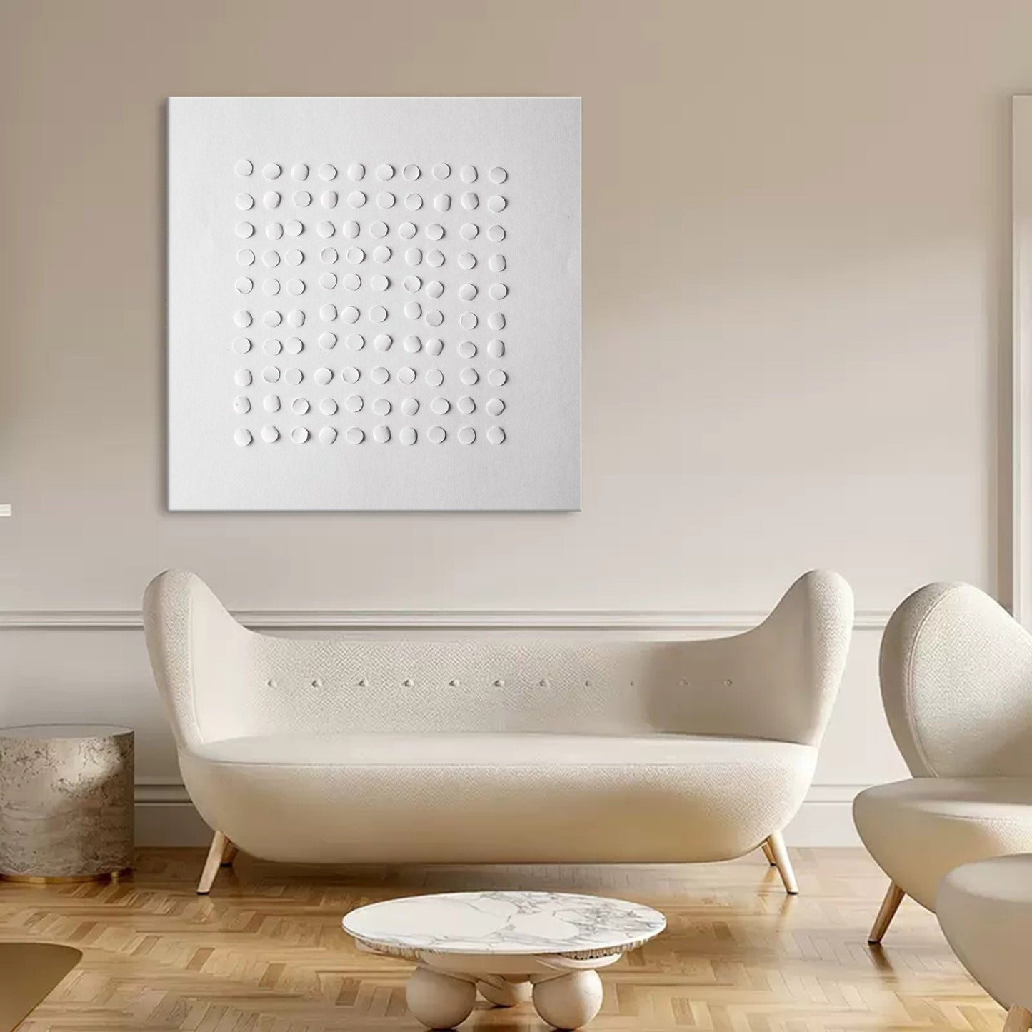 Minimalist Wabi-Sabi Style Oil Painting for Modern Wall Decor