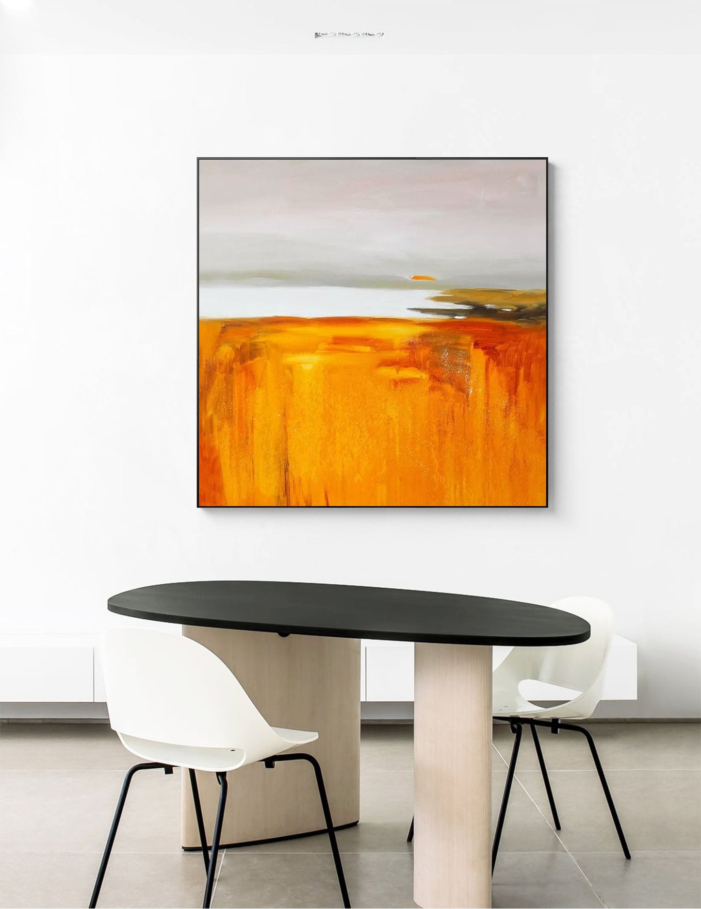 Vibrant Abstract Landscape Oil Painting in Warm Tones for Modern Art Lovers