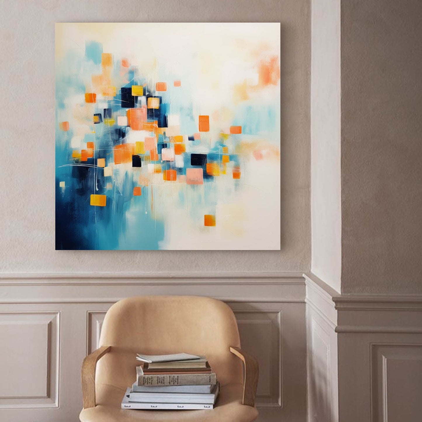 Vibrant Abstract Oil Painting for Modern Home Decor and Artistic Inspiration