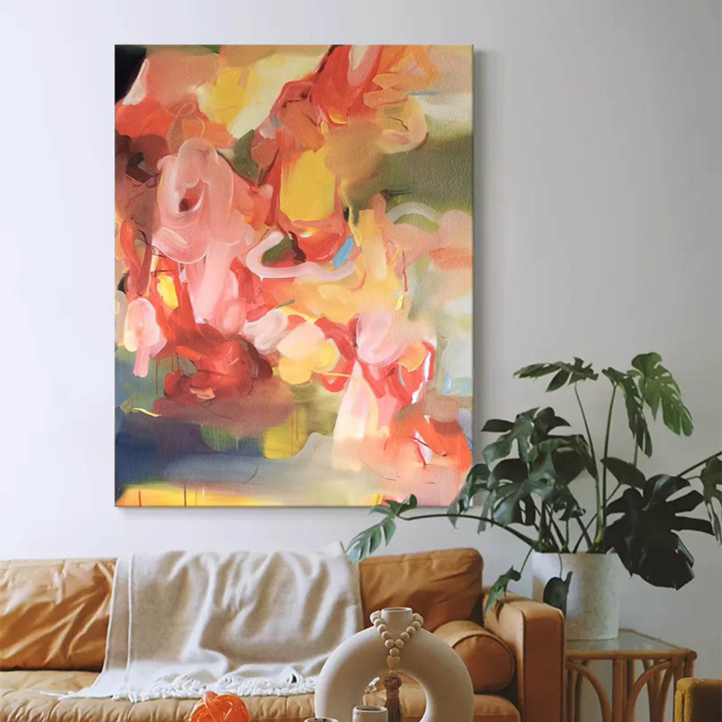 Vibrant Abstract Oil Painting for Modern Home Decor and Art Collectors