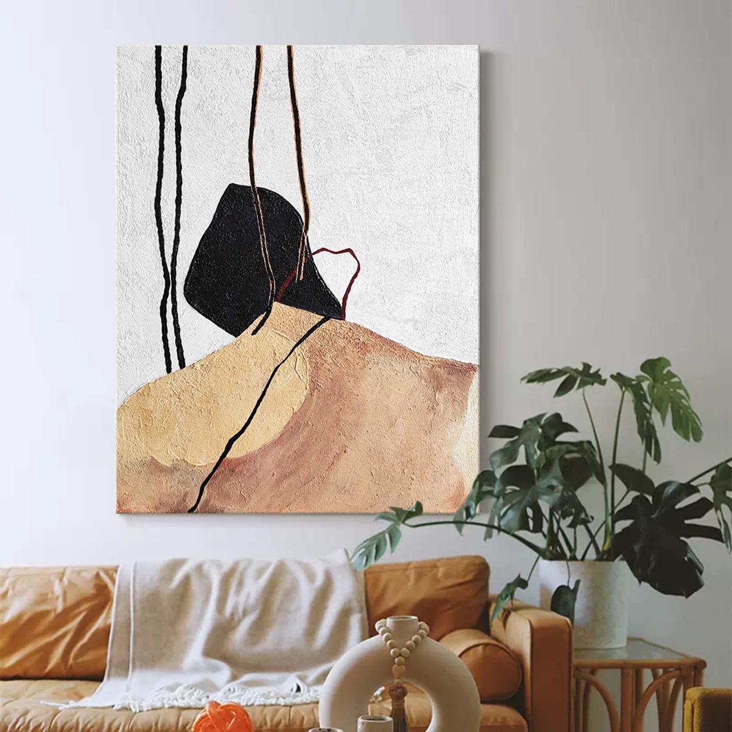 Contemporary Minimalist Abstract Oil Painting for Modern Home Decor