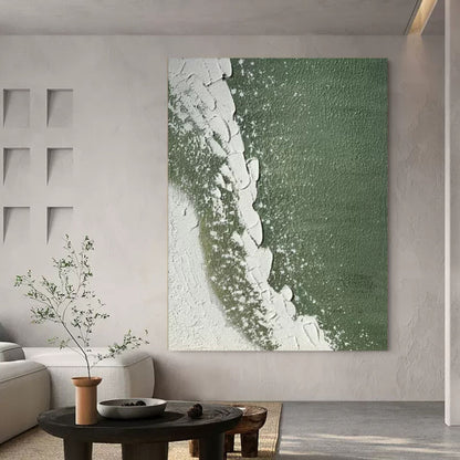 Modern Wabi-Sabi Landscape Oil Painting for Tranquil Home Decor