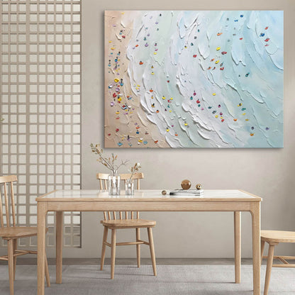 Ocean Waves with Colorful Palette Knife Texture Oil Painting