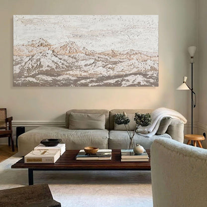 Textured Mountain Landscape Oil Painting for Modern Home Decor