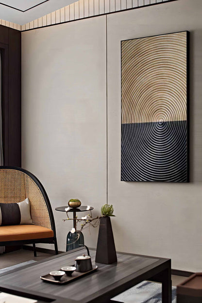 Contemporary Wabi Sabi Oil Painting - Minimalist Wall Art for Modern Decor