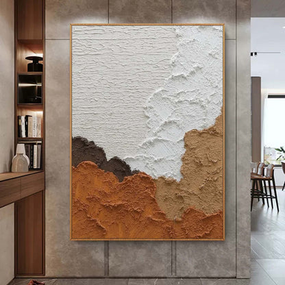 Abstract Earth Tones Oil Painting for Modern Home Decor and Art Lovers