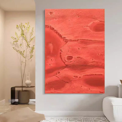 Abstract Red Landscape Oil Painting for Modern Home Decor