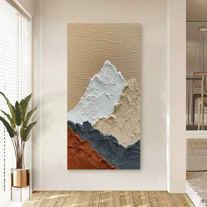 Textured Mountain Landscape Oil Painting for Modern Home Decor