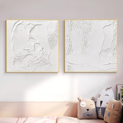 Textured Abstract Oil Painting Duo for Modern Home D√©cor