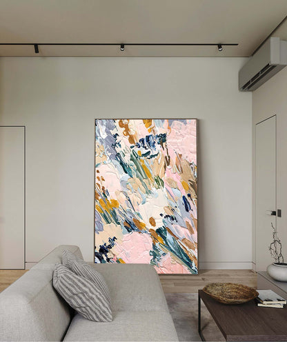 Vibrant Abstract Oil Painting for Modern Home Decor and Art Lovers