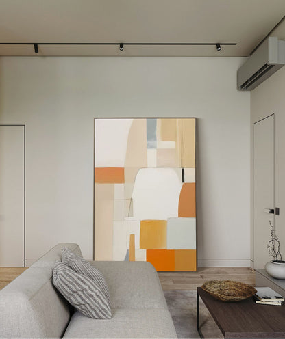 Abstract Geometric Oil Painting for Modern Home Décor and Art Lovers