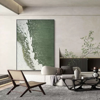 Modern Wabi-Sabi Landscape Oil Painting for Tranquil Home Decor