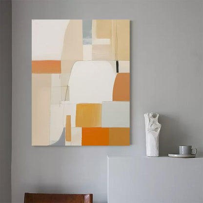 Abstract Geometric Oil Painting for Modern Home Décor and Art Lovers