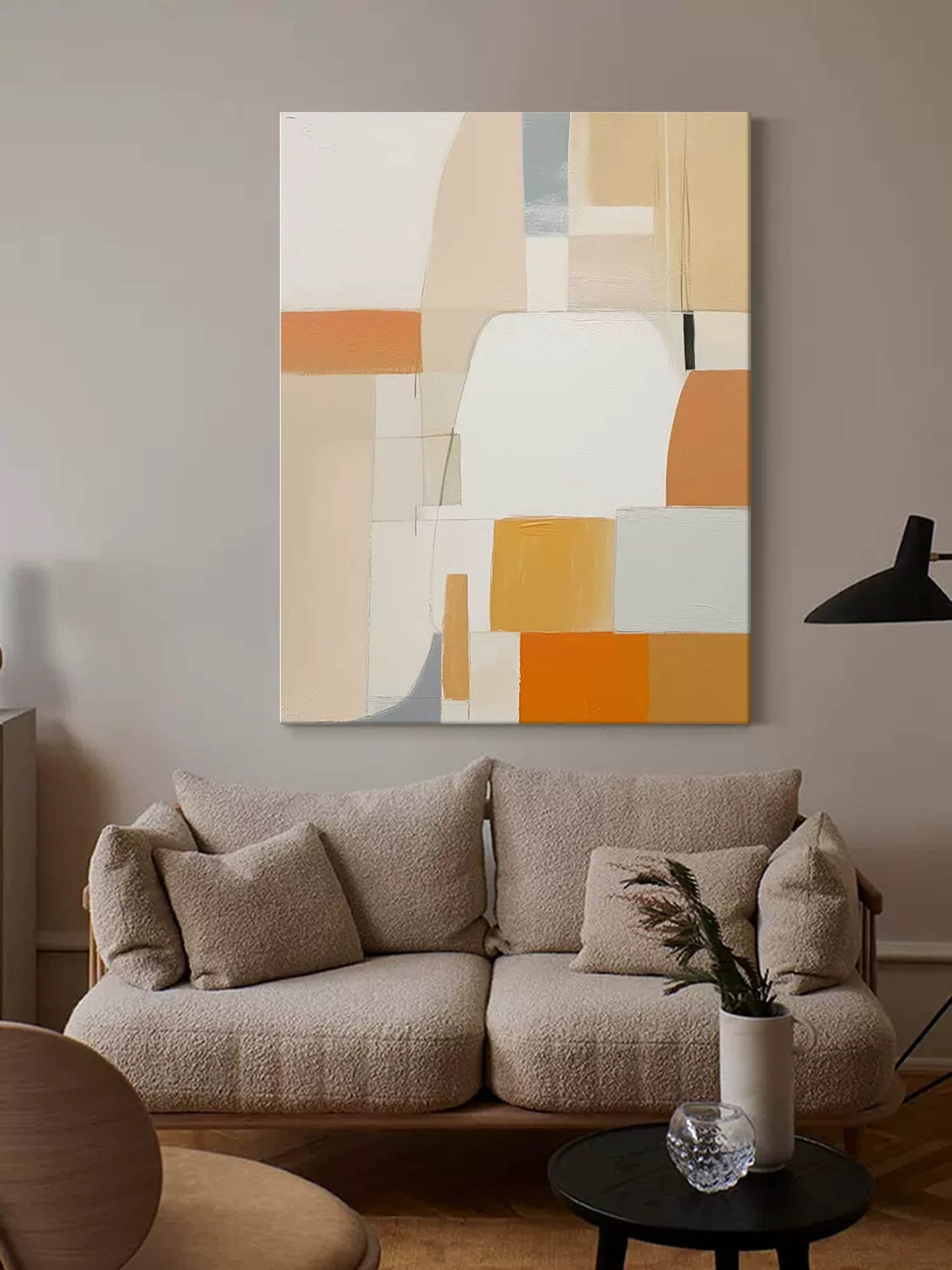 Abstract Geometric Oil Painting for Modern Home Décor and Art Lovers