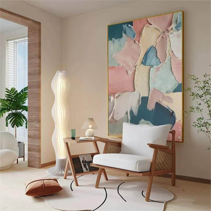 Colorful Abstract Oil Painting with Texture for Modern Home Decor