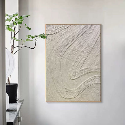 Textured White Abstract Oil Painting for Modern Home D√©cor