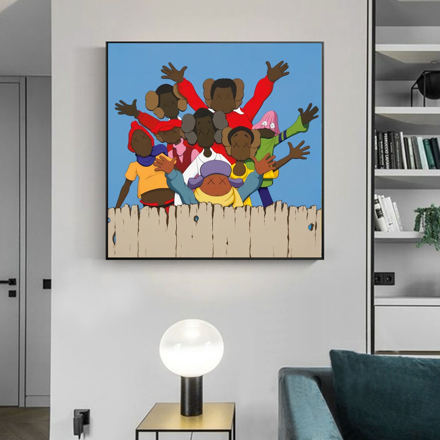 Vibrant Kaws-Inspired Pop Art Oil Painting for Modern Decor