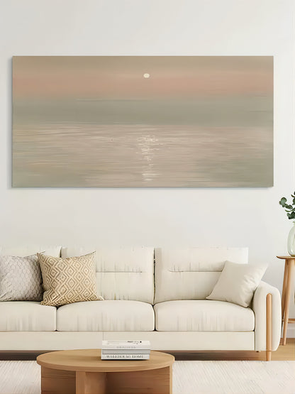 Serene Coastal Oil Painting for Tranquil Home Decor