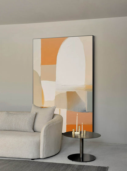 Abstract Geometric Oil Painting for Modern Home Decor and Art Lovers