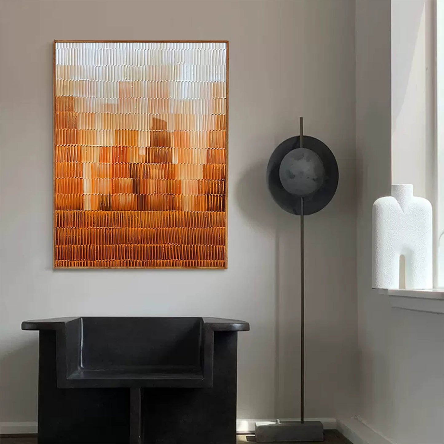 Warm Abstract Oil Painting for Modern Home Décor and Art Enthusiasts