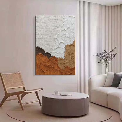 Abstract Earth Tones Oil Painting for Modern Home Decor and Art Lovers