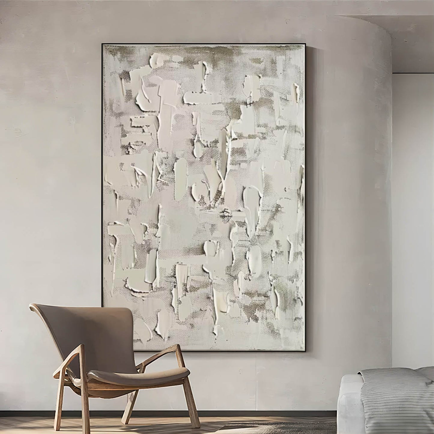 Abstract Modern Wabi-Sabi Oil Painting for Minimalist Home Decor