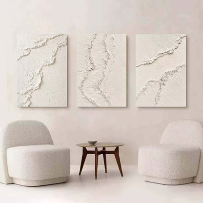 Textured Abstract Triptych for Modern Home Decor