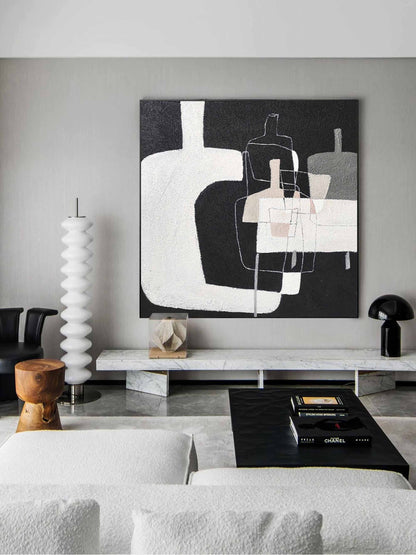 Modern Minimalist Geometric Oil Painting for Contemporary Home Decor