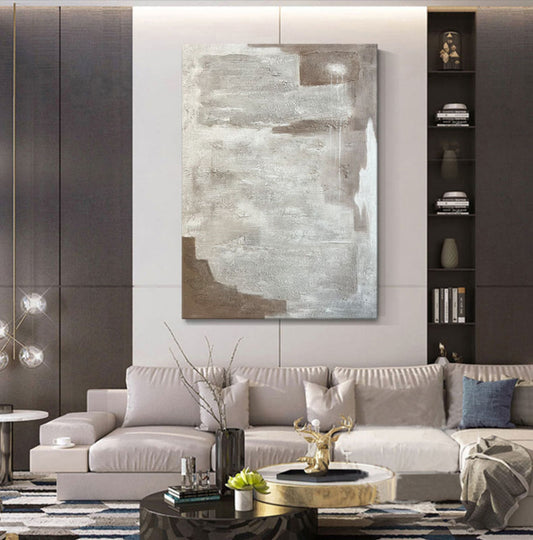 Abstract Metallic Texture Oil Painting for Modern Home Decor