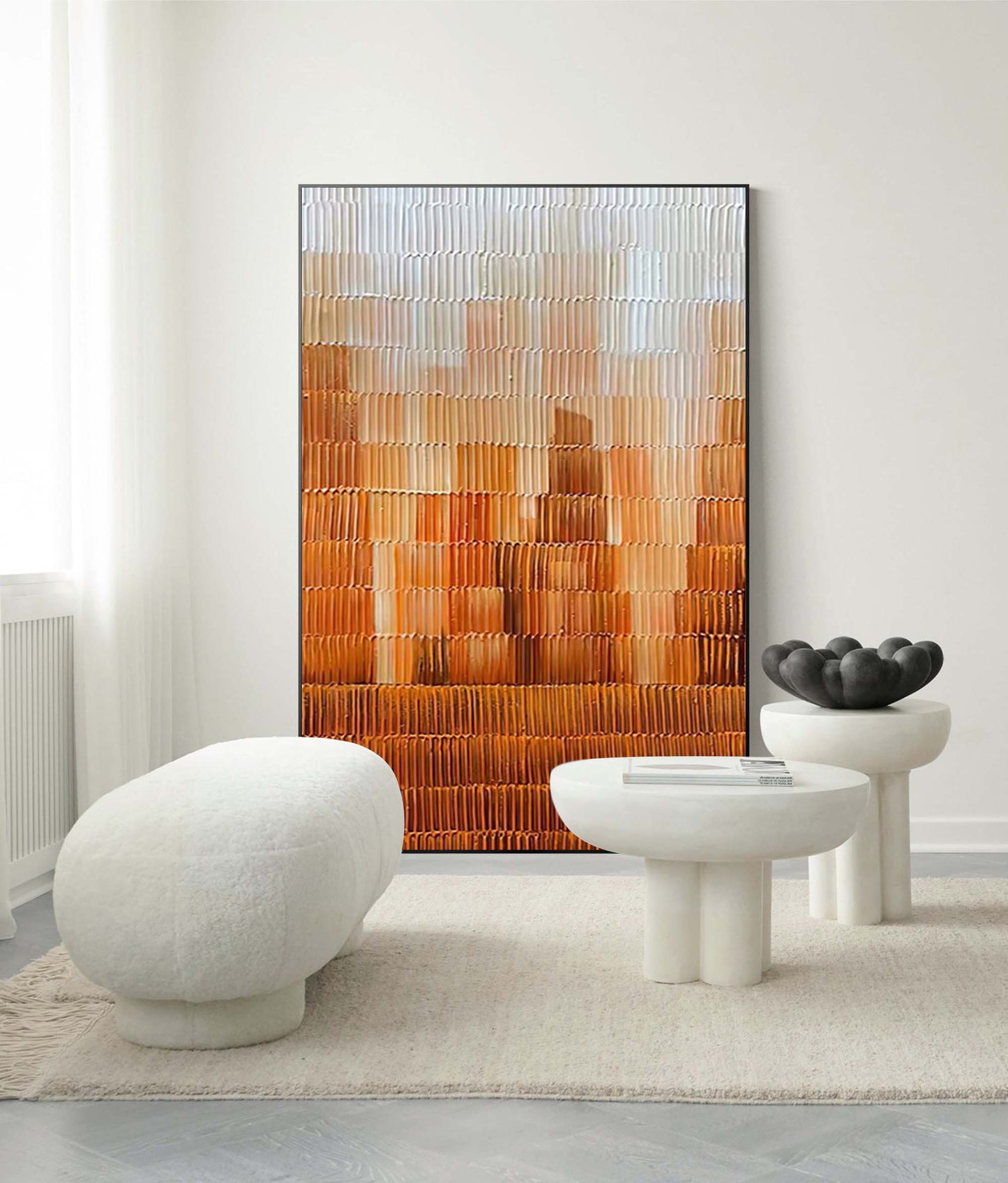 Warm Abstract Oil Painting for Modern Home Décor and Art Enthusiasts