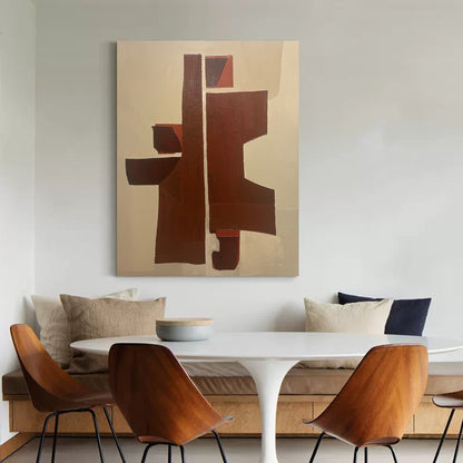 Contemporary Minimalist Geometric Oil Painting for Modern Home Decor