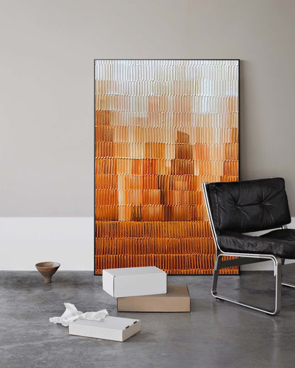 Warm Abstract Oil Painting for Modern Home Décor and Art Enthusiasts