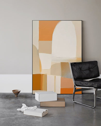 Abstract Geometric Oil Painting for Modern Home Decor and Art Lovers