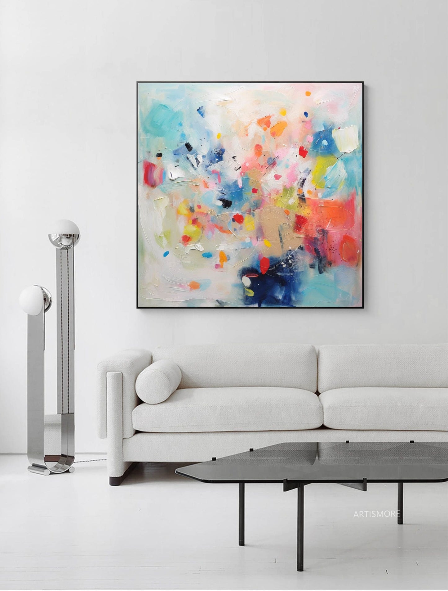 Vibrant Abstract Oil Painting for Colorful Home Decor and Modern Art Lovers