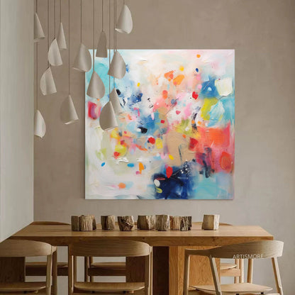 Vibrant Abstract Oil Painting for Colorful Home Decor and Modern Art Lovers