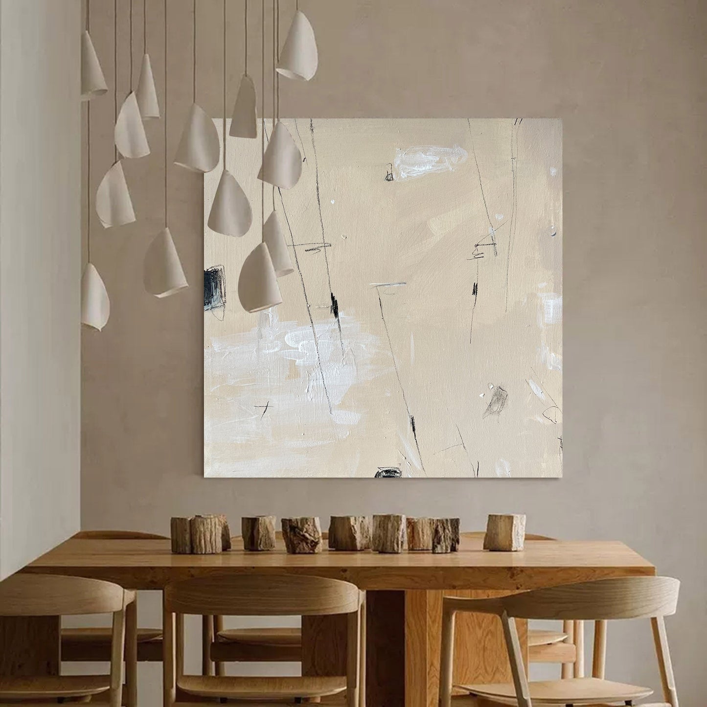 Elegant Minimalist Abstract Oil Painting for Modern Decor