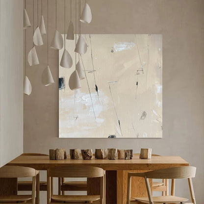 Elegant Minimalist Abstract Oil Painting for Modern Decor