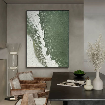 Modern Wabi-Sabi Landscape Oil Painting for Tranquil Home Decor