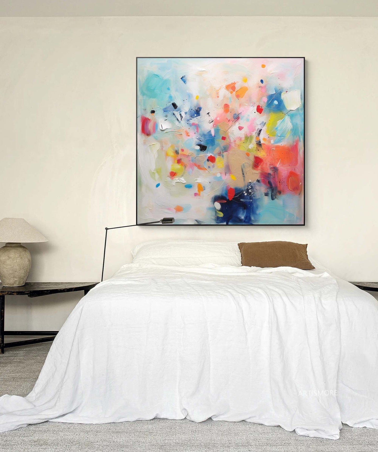 Vibrant Abstract Oil Painting for Colorful Home Decor and Modern Art Lovers