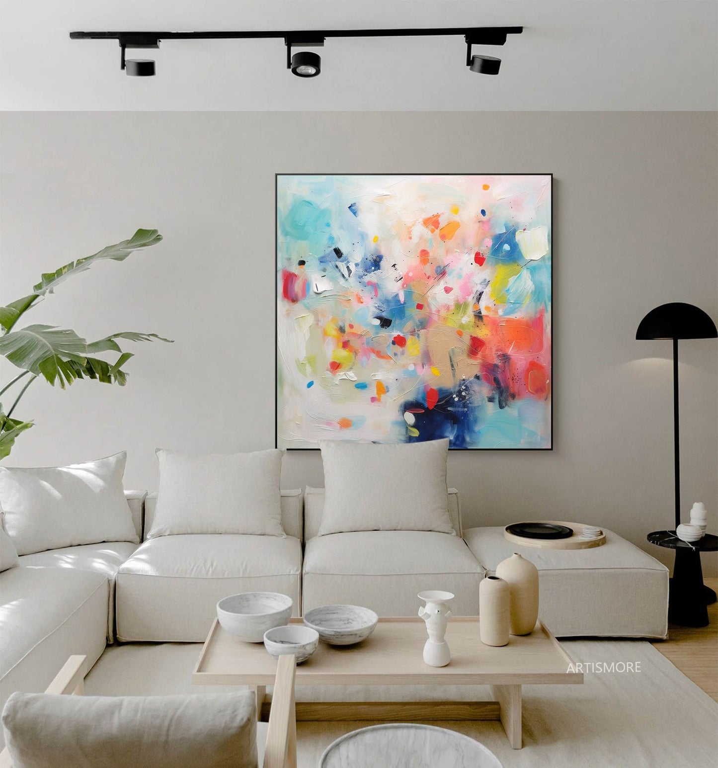 Vibrant Abstract Oil Painting for Colorful Home Decor and Modern Art Lovers