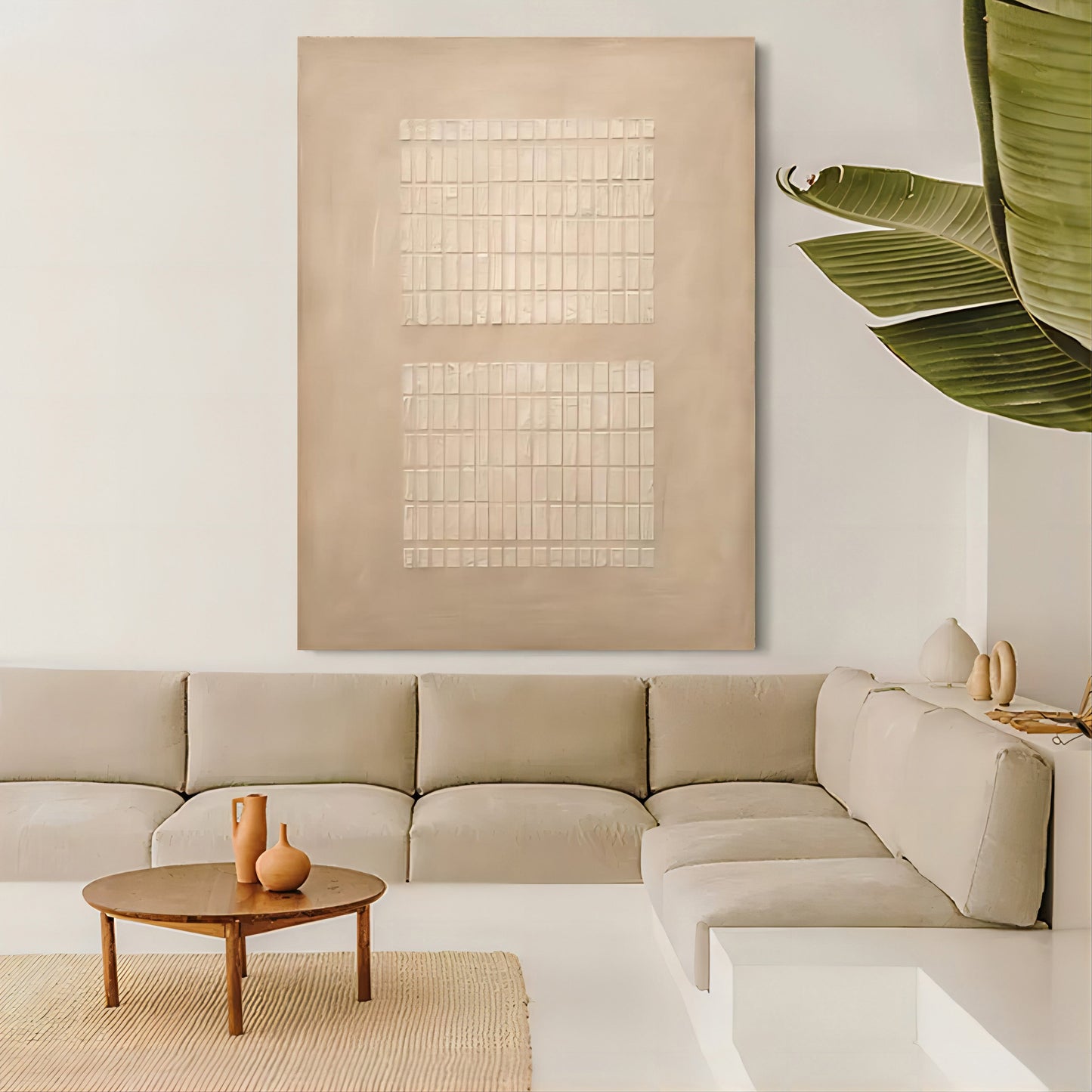 Elegant Minimalist Wabi-Sabi Oil Painting for Serene Home Decor