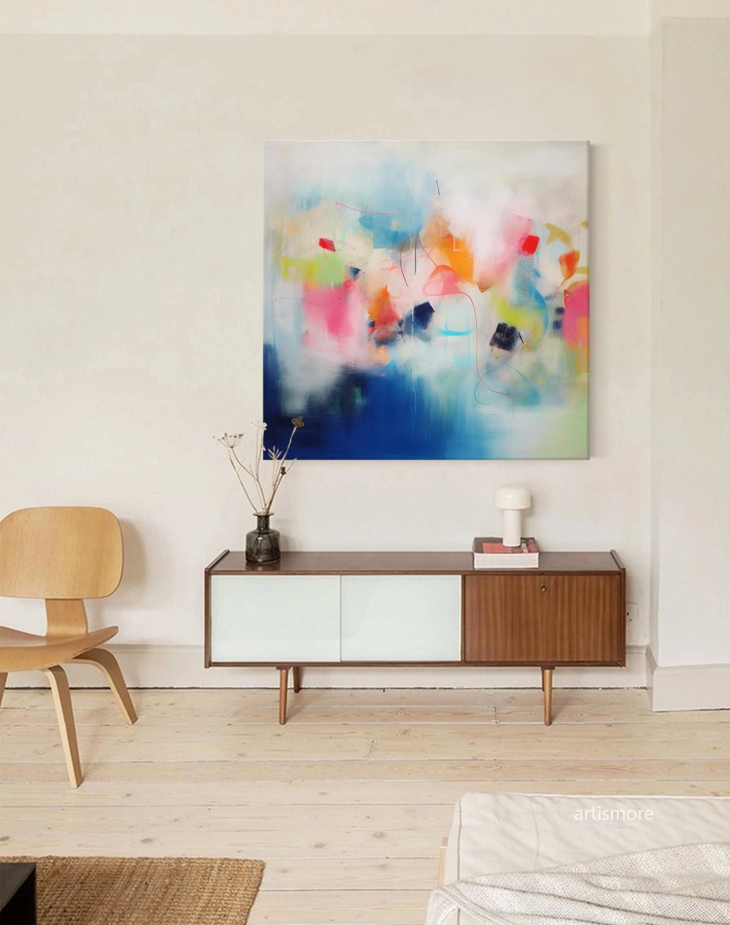 Vibrant Abstract Oil Painting for Modern Home Decor and Art Enthusiasts