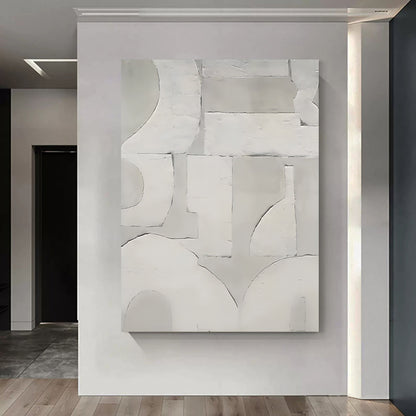Elegant Wabi-Sabi Oil Painting for Minimalist Wall Decor in Neutral Tones