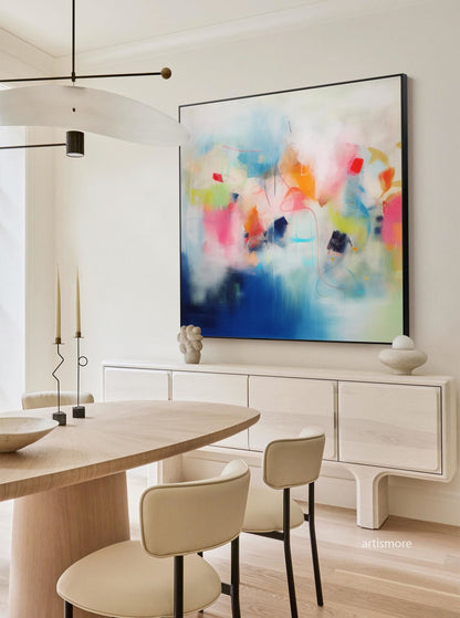 Vibrant Abstract Oil Painting for Modern Home Decor and Art Enthusiasts