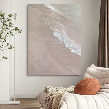 Serene Beach Wave Oil Painting for Tranquil Home Decor and Art Lovers