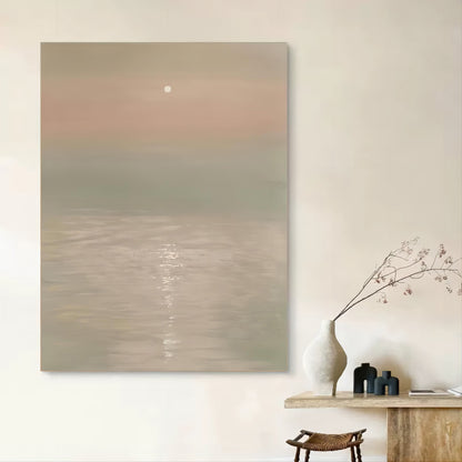 Serene Coastal Oil Painting for Tranquil Home Decor