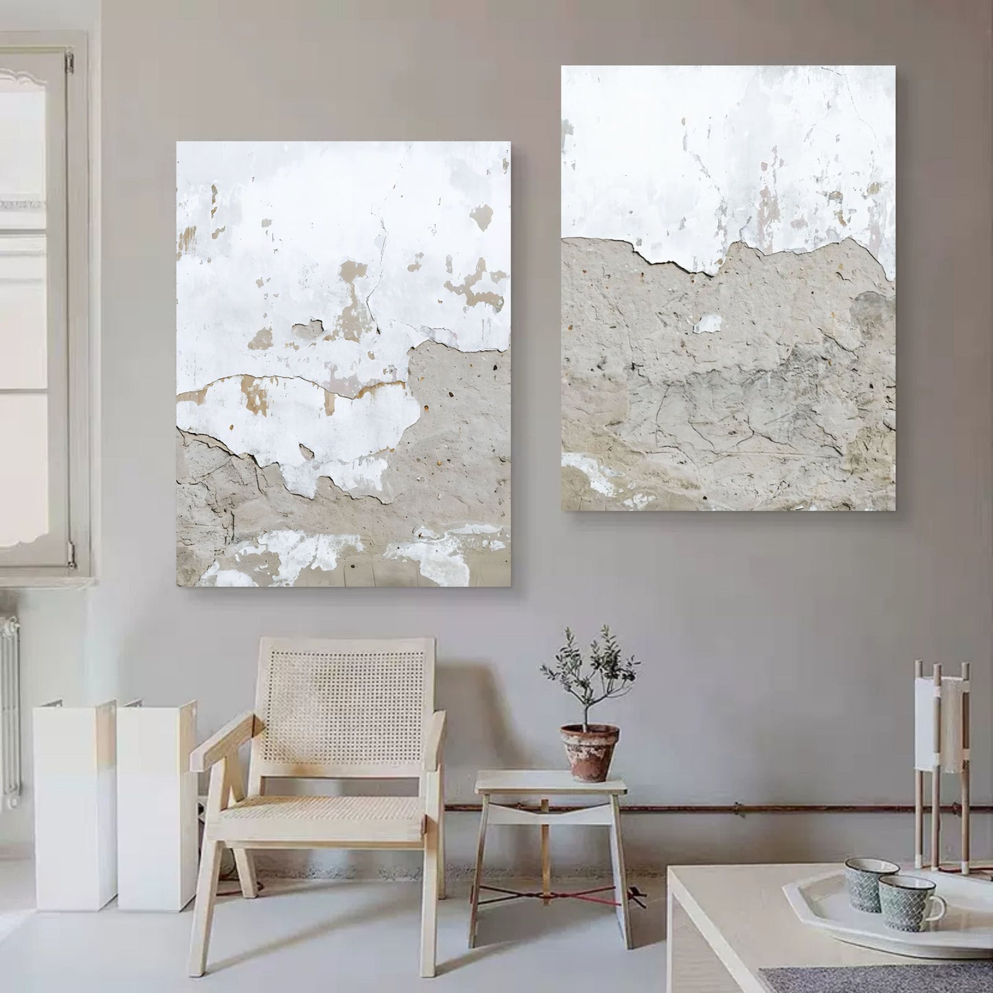 Contemporary Abstract Wall Art Duo for Modern Home Decor