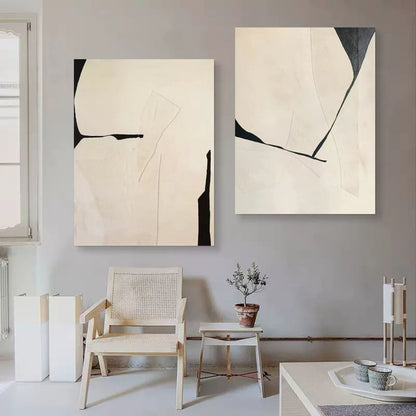 Contemporary Abstract Diptych Art for Modern Home Decor