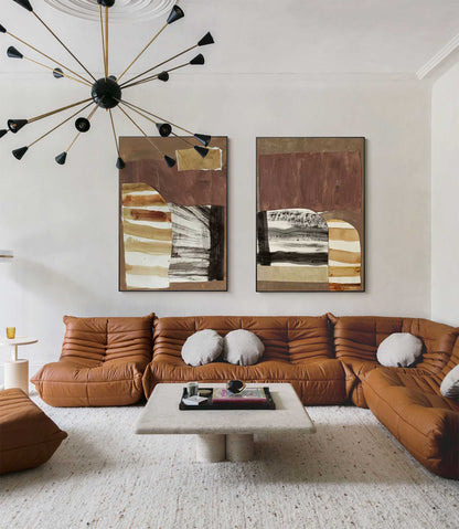 Elegant Minimalist Abstract Oil Painting for Modern Home Decor