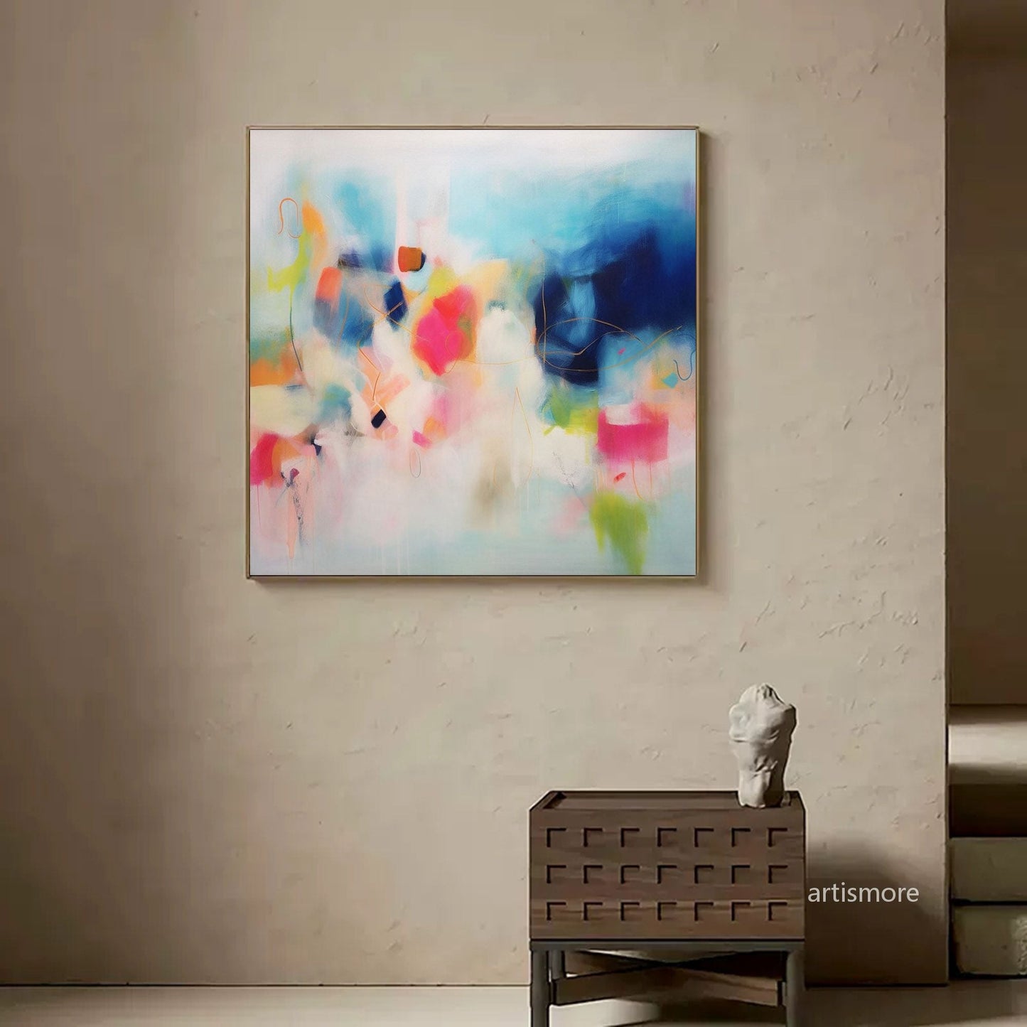 Vibrant Abstract Oil Painting for Modern Home Decor and Art Lovers